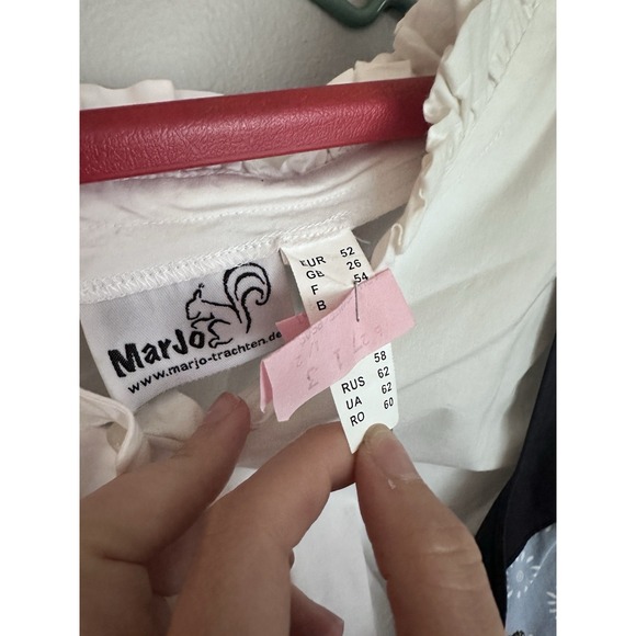 Marjo Trachten German Blue‎ dirndl dress with apron XXL 2XL Prairie Victorian - Picture 2 of 7